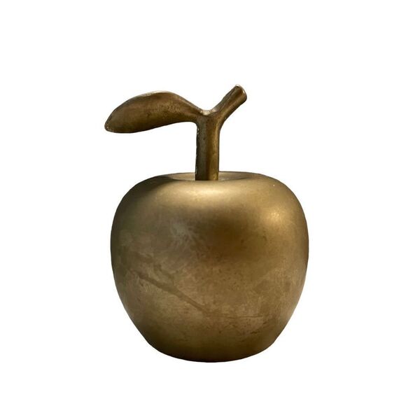 Vintage Brass Apple Paperweight - Picture 2 of 4
